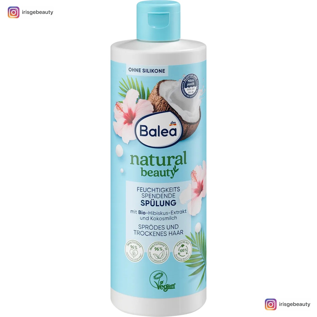 Balea Natural Beauty Hibiscus Extract and Coconut Milk Conditioner, 350 ml
