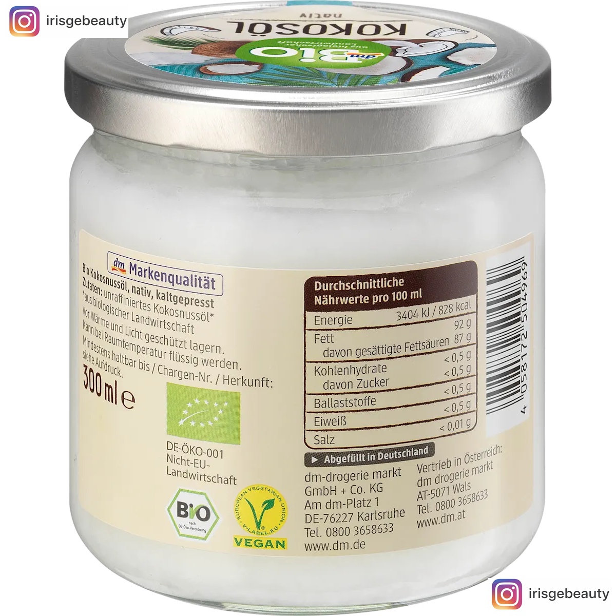 Thumbnail of dmBio Coconut oil, virgin, 300 ml