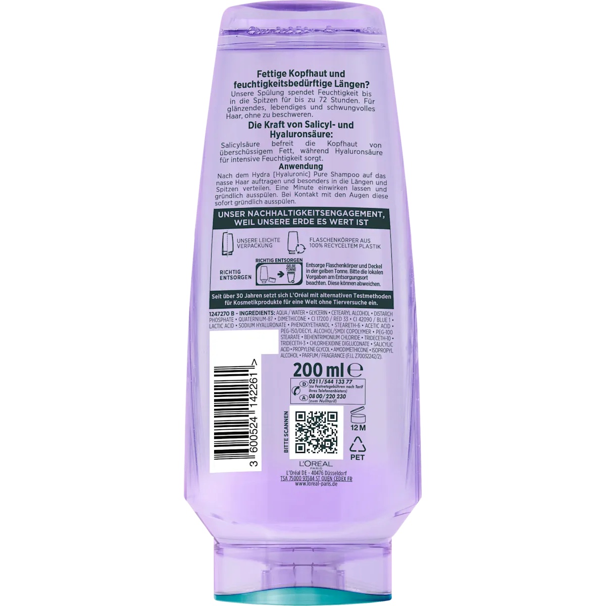 Thumbnail of بلسم هيدرا هيالورونيك بيور من لوريال باريس إلفيتال للفروة الدهنية والشعر الجاف