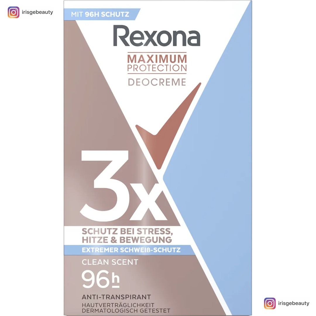 Rexona Antitranspirant Deocreme Maximum Protection Clean Scent, 45 ml